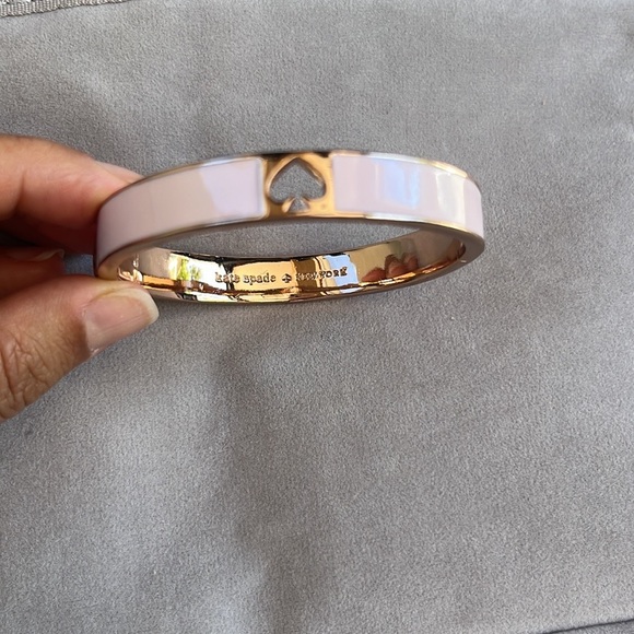 Kate Spade ♠️ RoseGold✨ Bridal Pink✨Hole Punch ✨Wide Enamel✨ Bangle Bracelet✨ - Picture 6 of 6